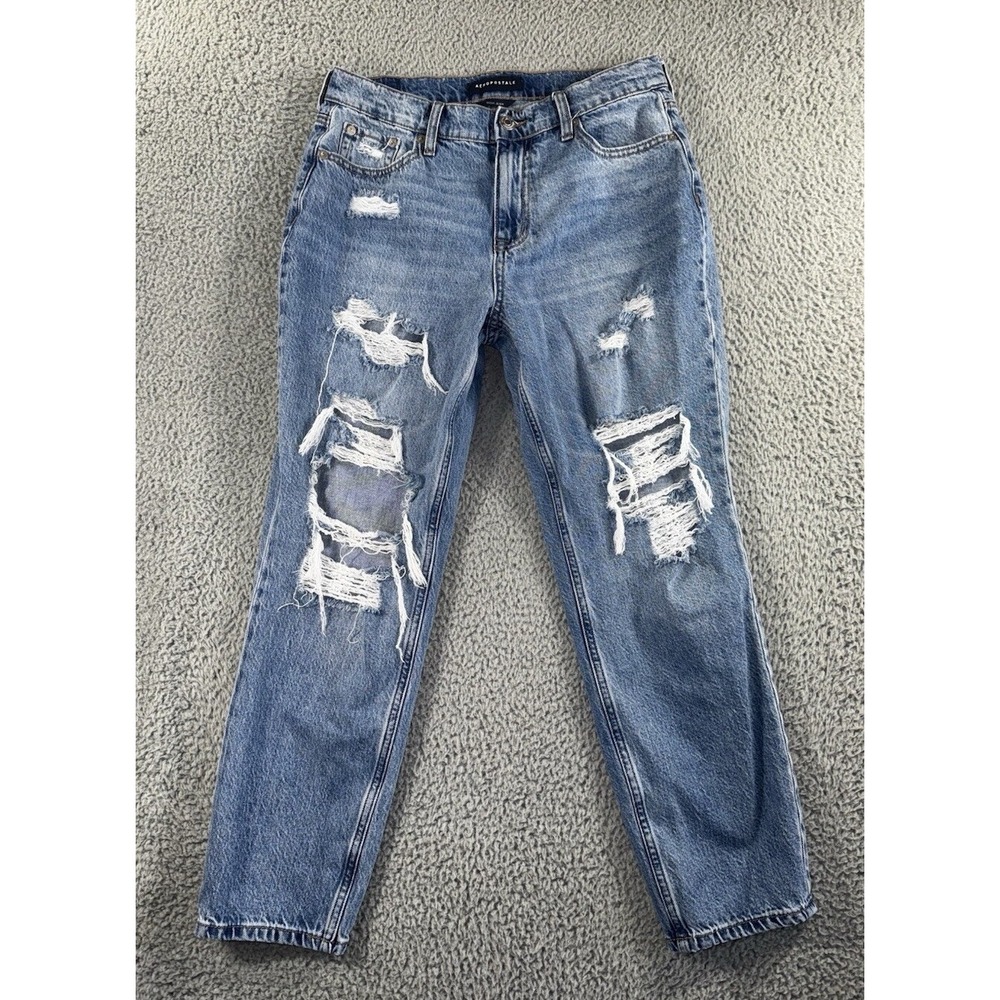 Mom Jeans Women 8 Relaxed Distressed High‎ Waist Medium Wash y2k Grunge Western